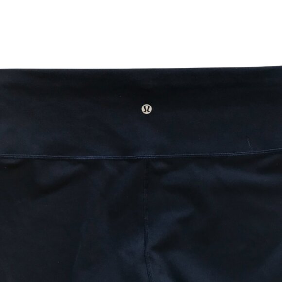 Lululemon Wunder Train Bike Shorts Womens 12 Navy Blue High Rise Waist 6" Inseam - Picture 8 of 9